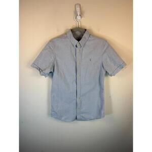 ALLSAINTS Huntingdon Oxford Short Sleeve Shirt Men's Size Small Blue